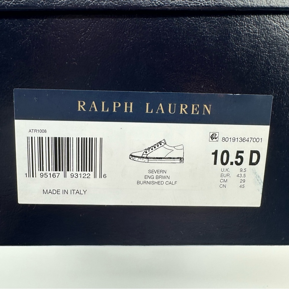 NEW Ralph Lauren Purple Label Severn Burnished Calfskin leather brown men shoes - Picture 3 of 10